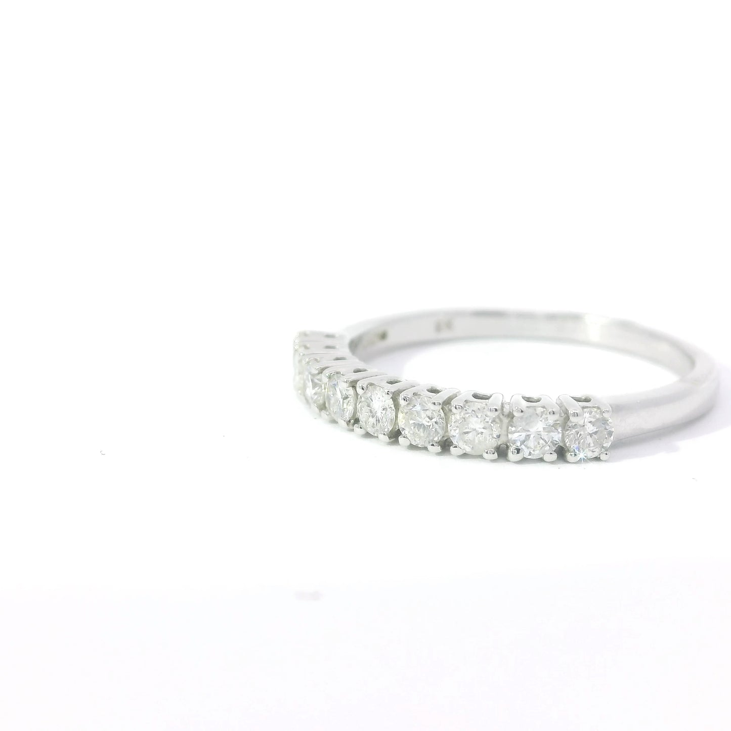 9ct White Gold Band with Diamonds
