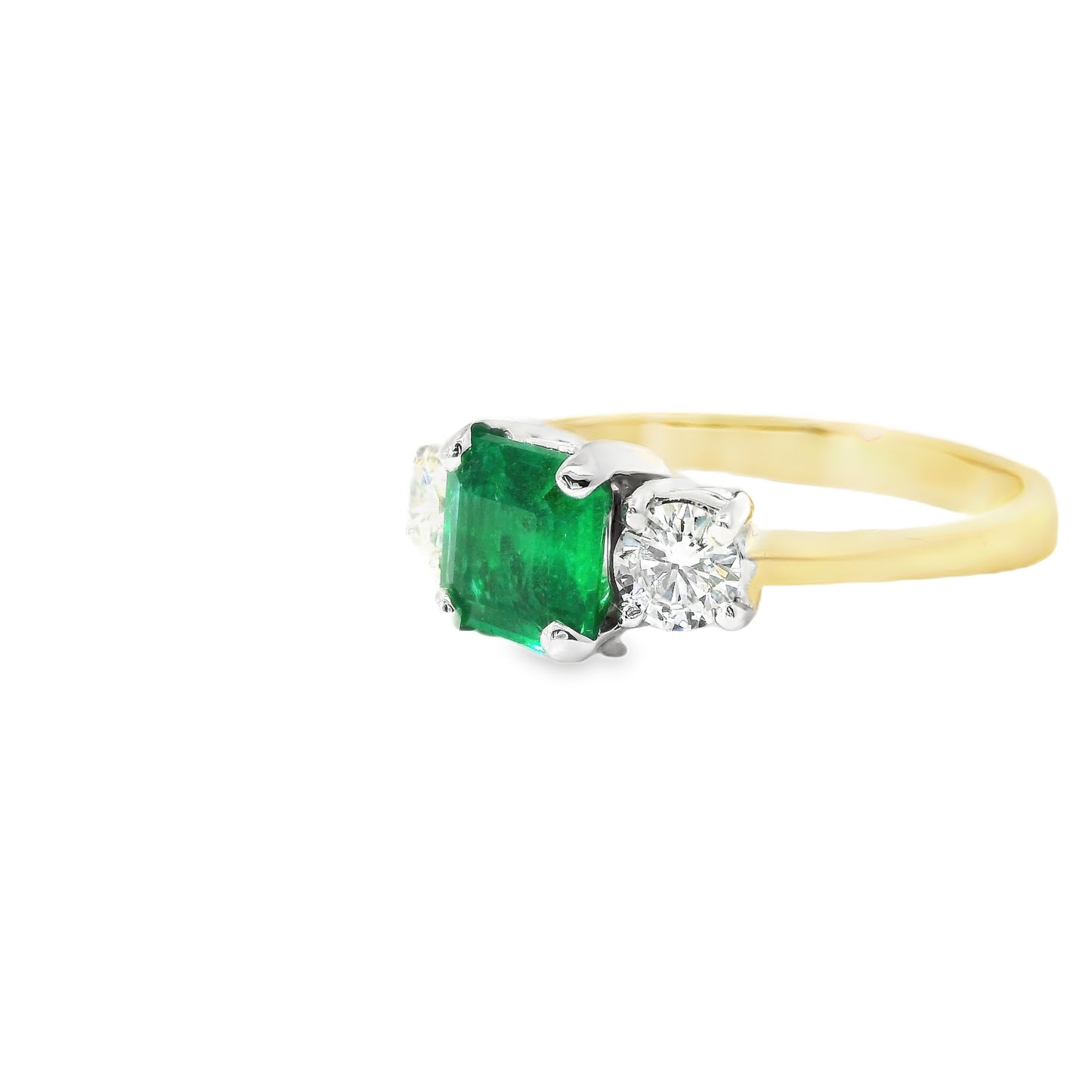 18ct Gold ring with Emerald and Diamonds