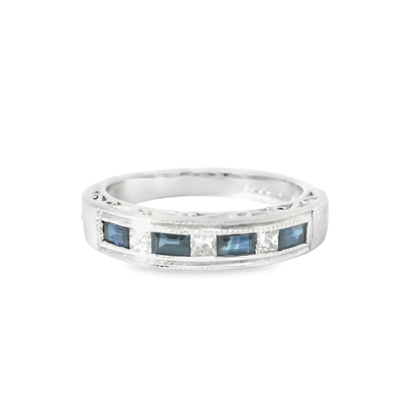 18ct Half Eternity Rings with Sapphires and Diamonds