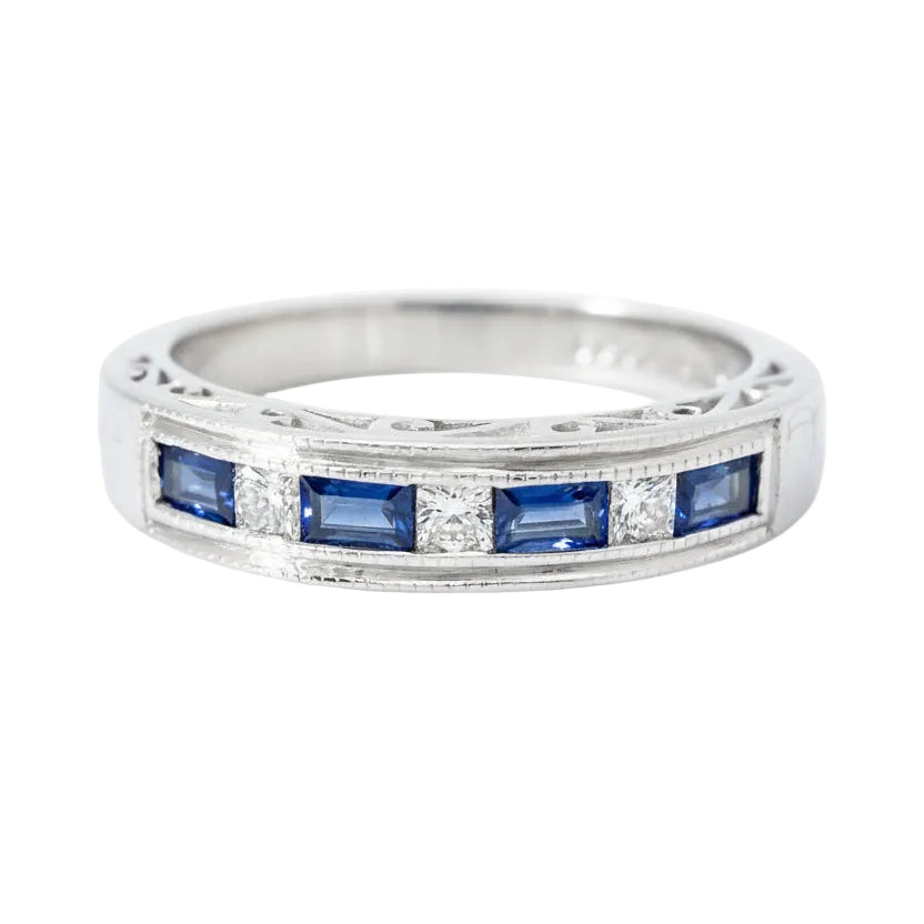 18ct Half Eternity Rings with Sapphires and Diamonds