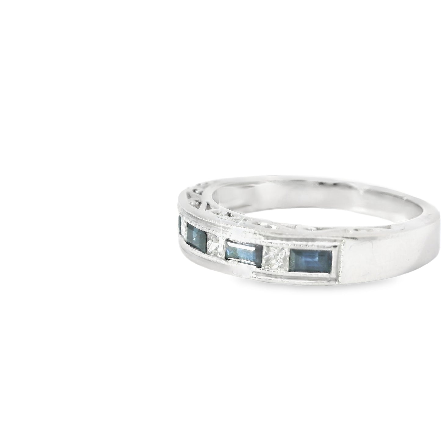 18ct Half Eternity Rings with Sapphires and Diamonds