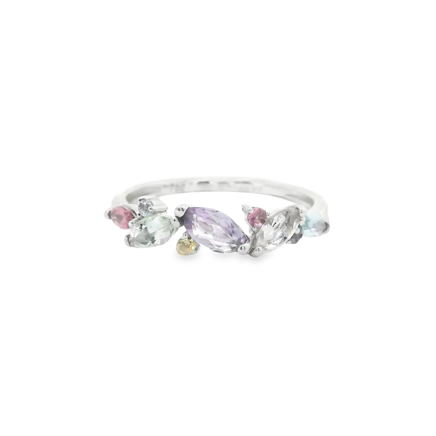 18ct White Gold Multi-gemstone Confetti Ring