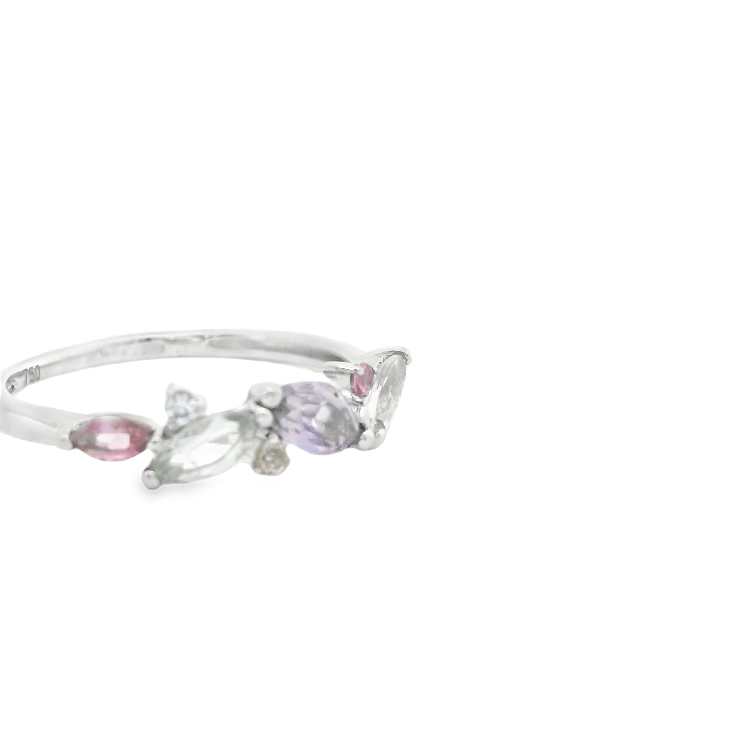 18ct White Gold Multi-gemstone Confetti Ring