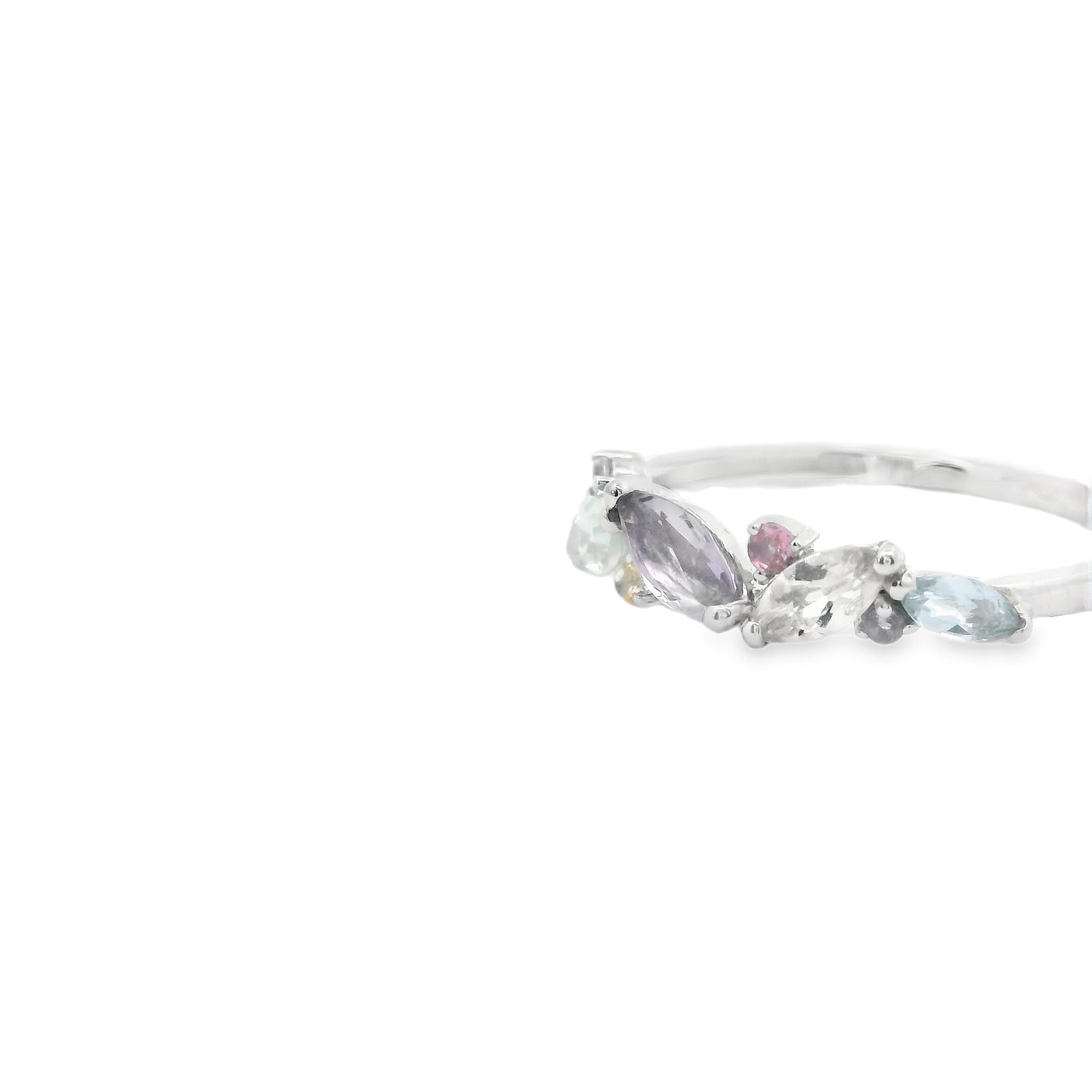 18ct White Gold Multi-gemstone Confetti Ring