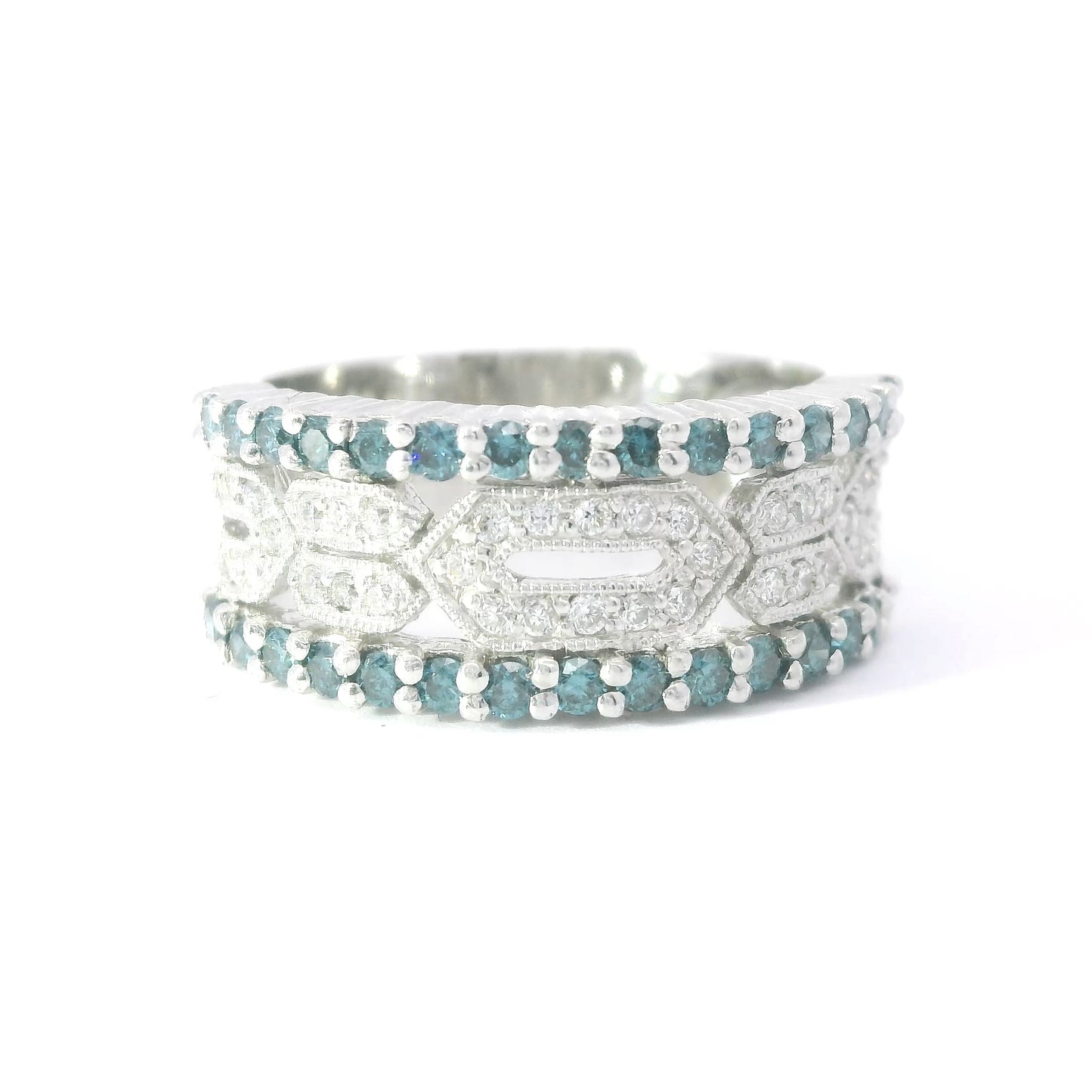 18ct White Gold Band with Diamonds