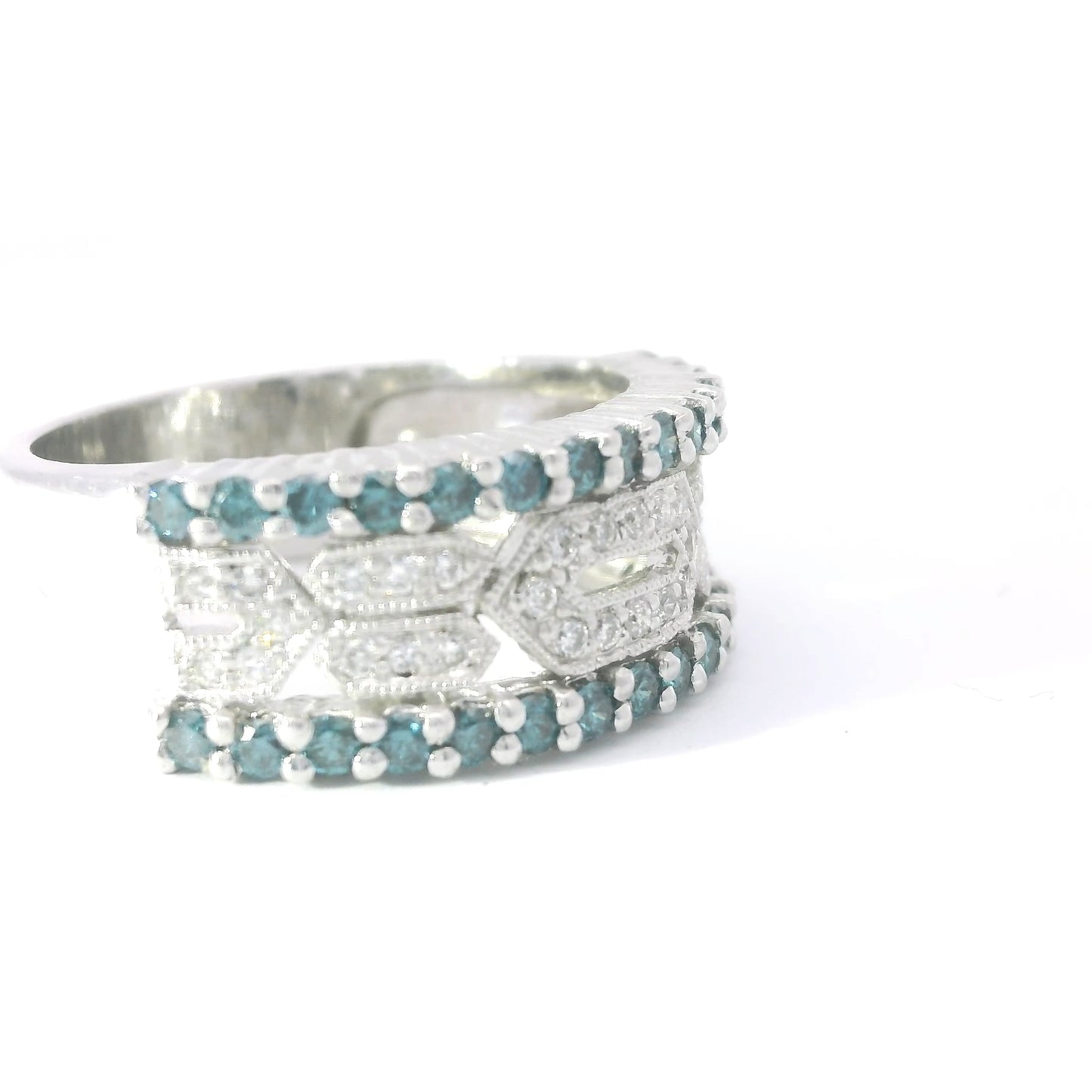 18ct White Gold Band with Diamonds