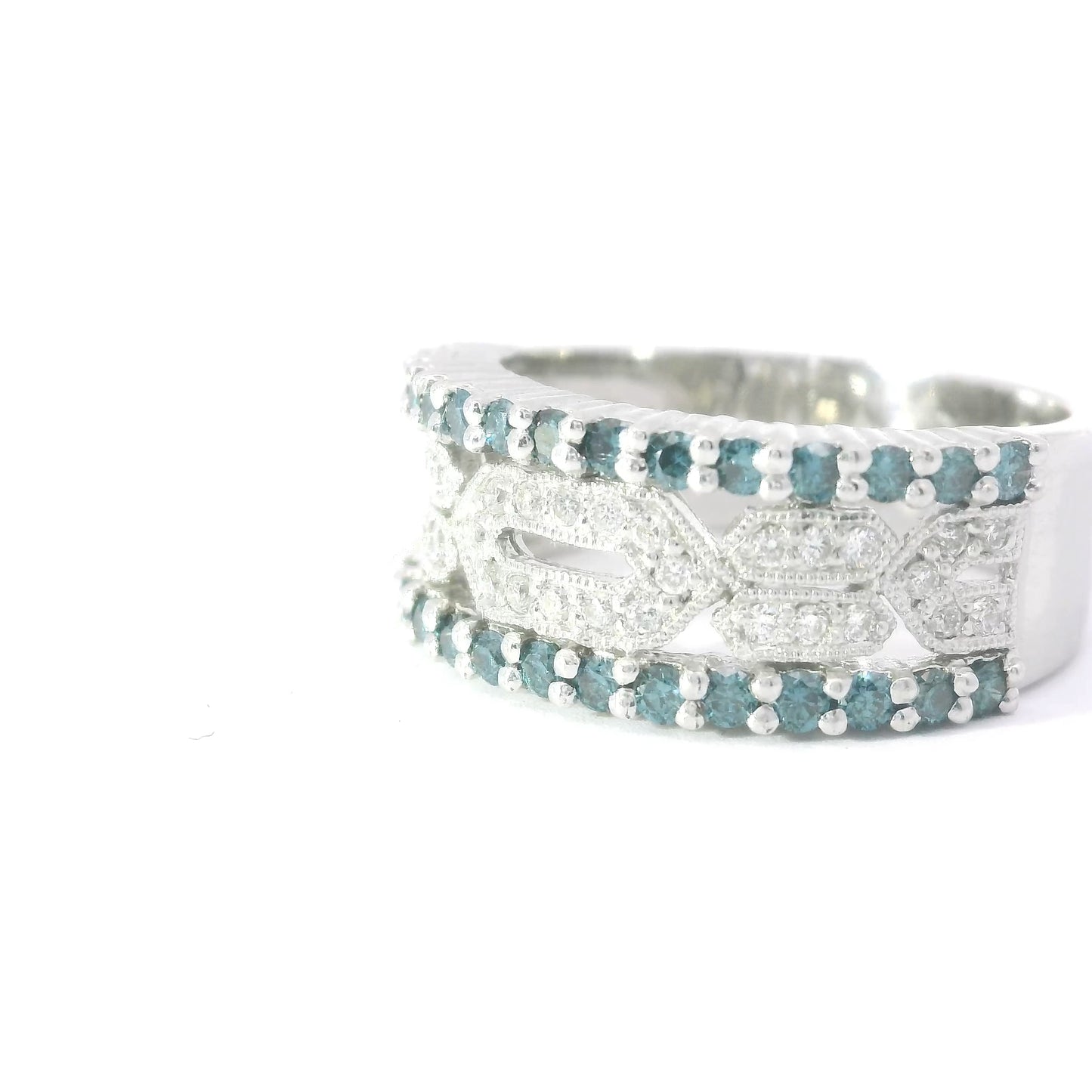 18ct White Gold Band with Diamonds