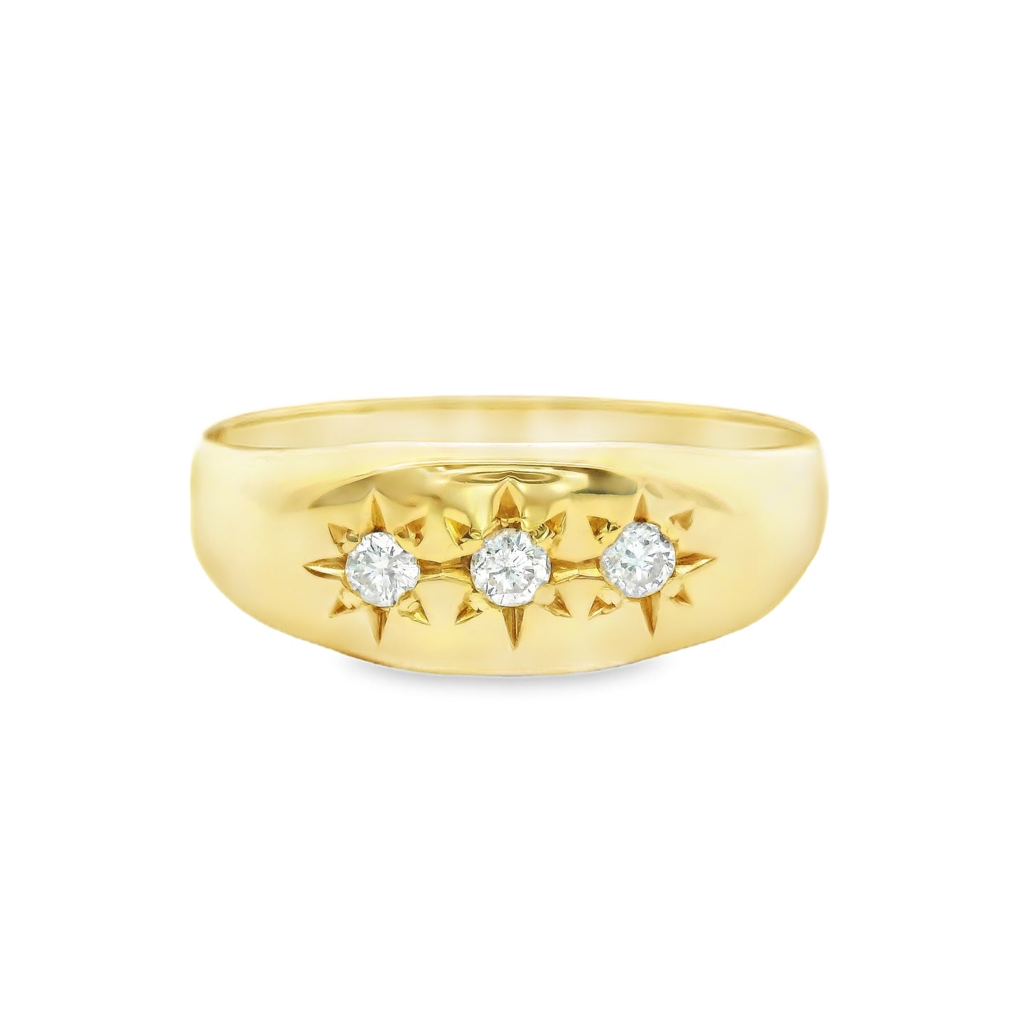 18ct Trilogy Signet Ring with Diamonds