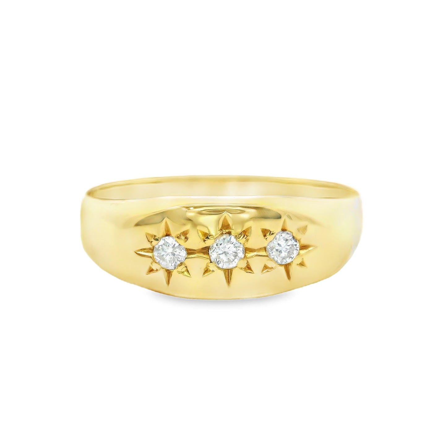 18ct Trilogy Signet Ring with Diamonds