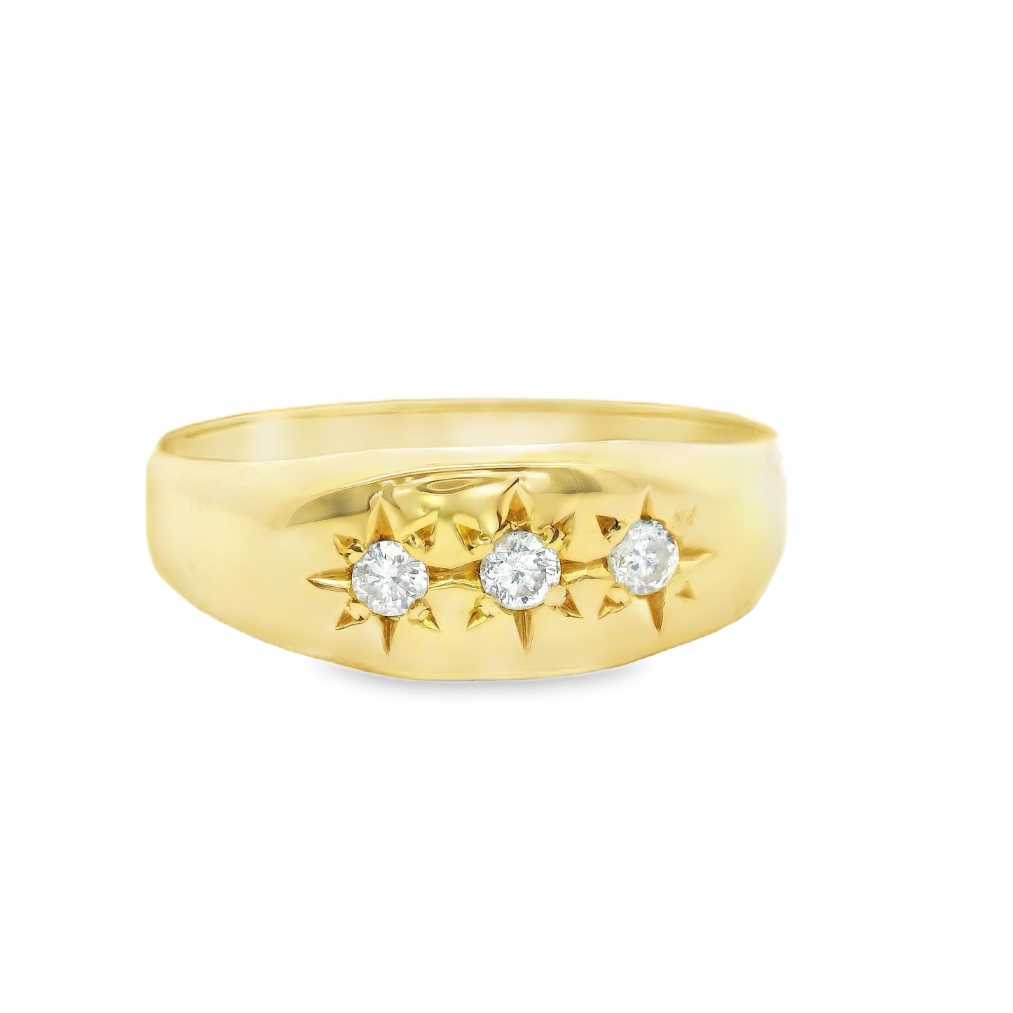 18ct Trilogy Signet Ring with Diamonds