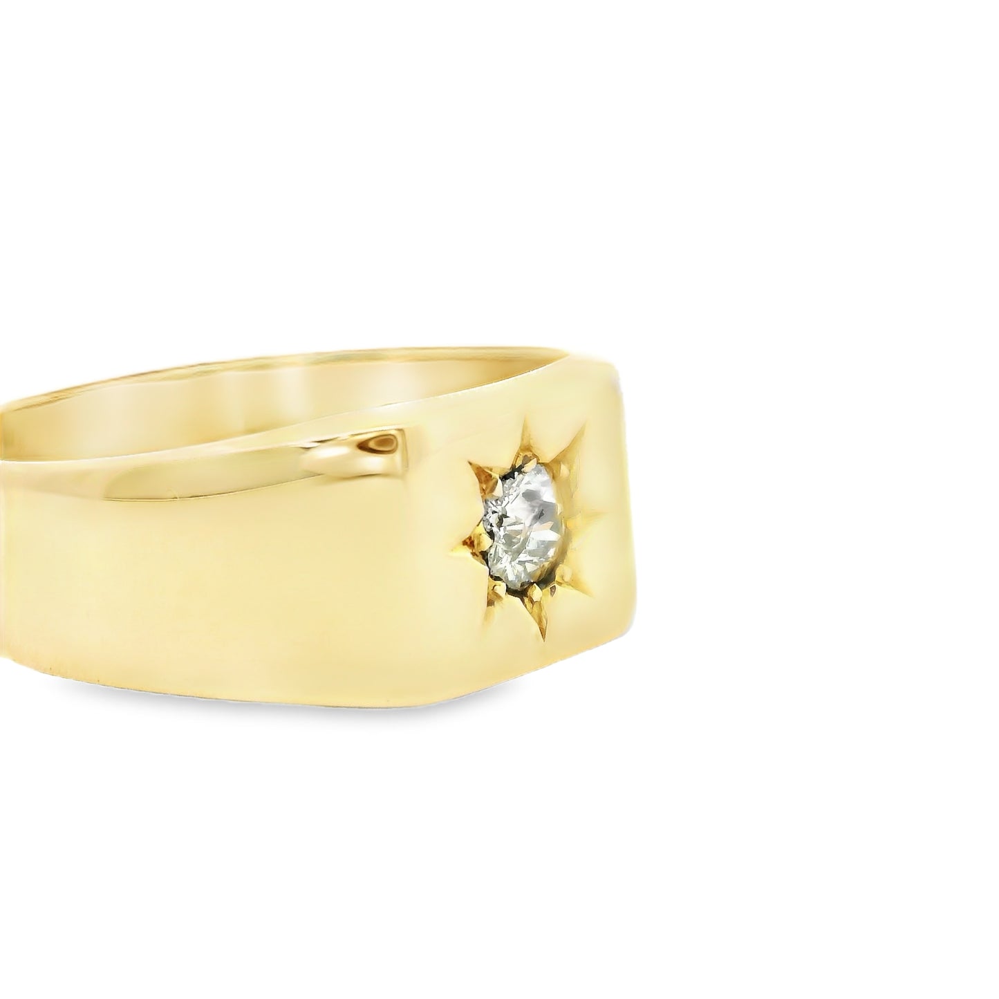 18ct Men's Signet Ring with Diamond