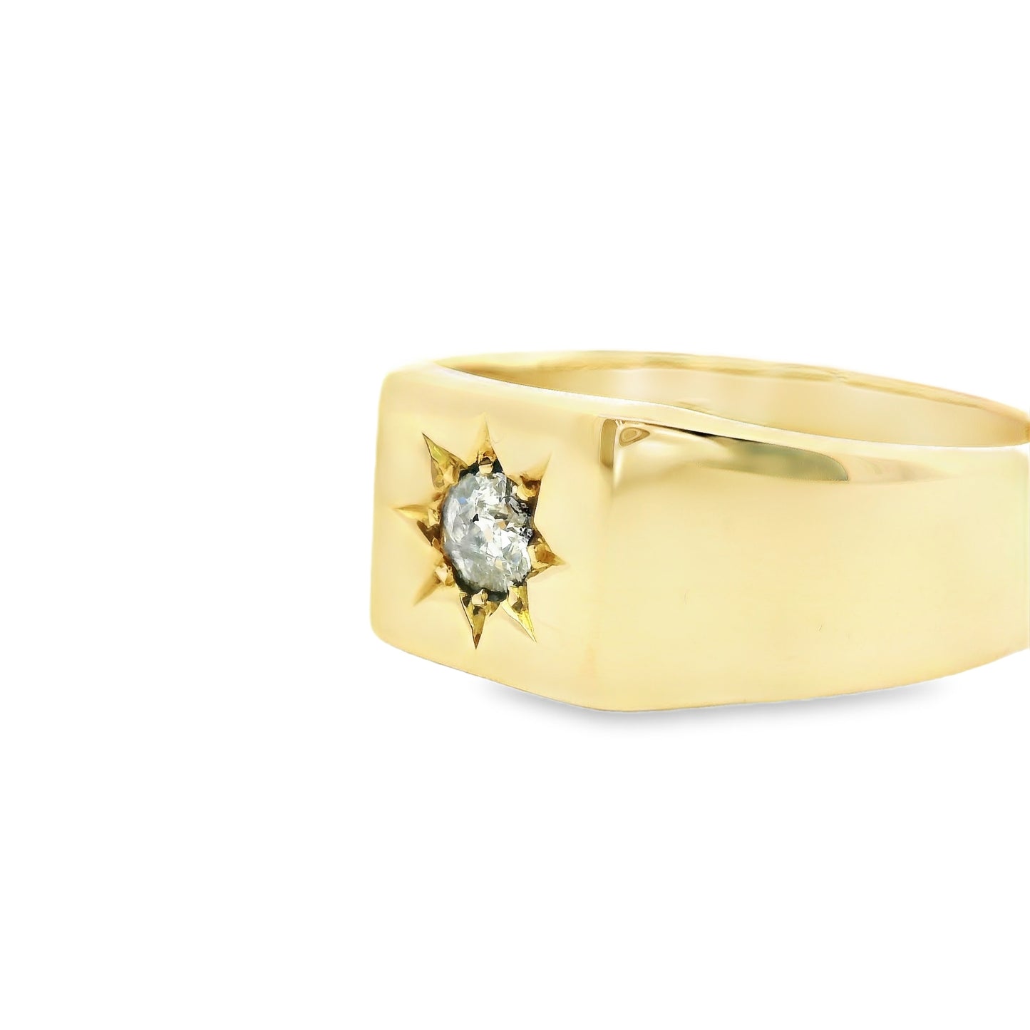 18ct Men's Signet Ring with Diamond