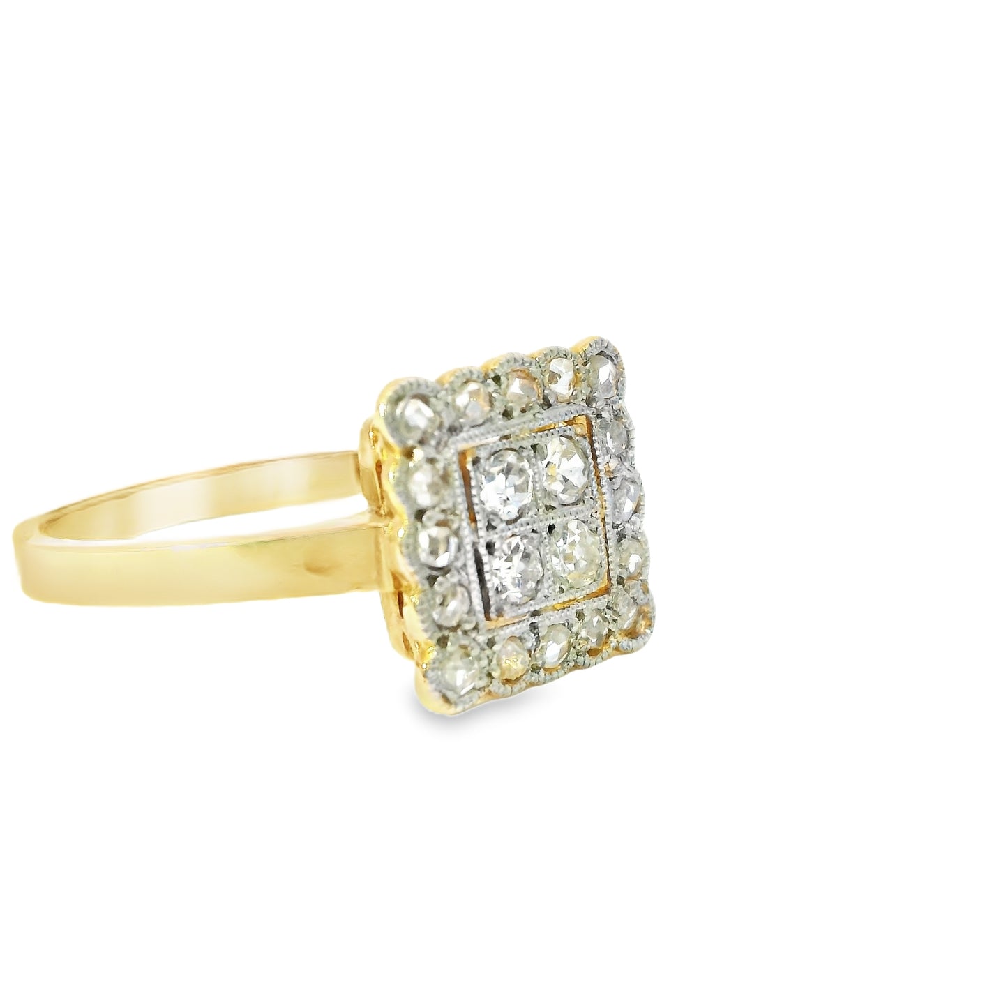 18ct Gold Art Deco Ring with Diamonds