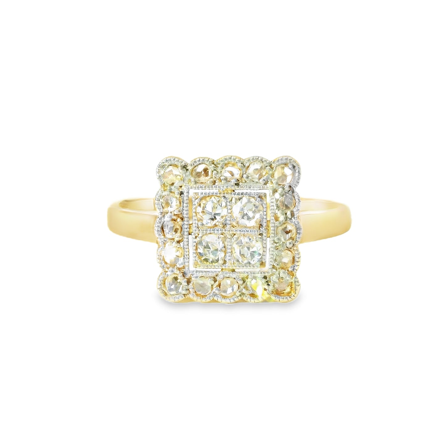 18ct Gold Art Deco Ring with Diamonds