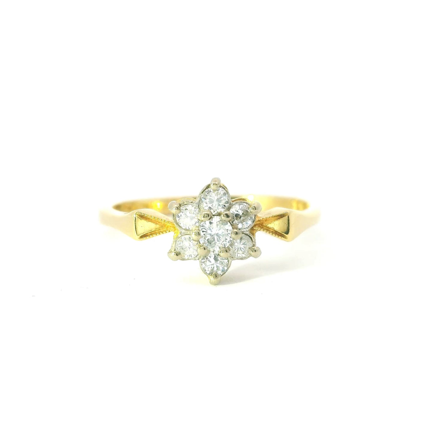 18ct Gold Vintage Ring with Diamonds