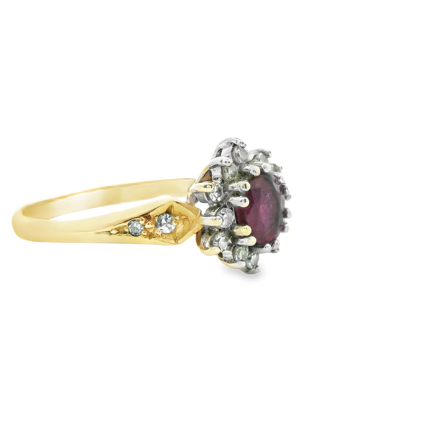 9ct Ring with Ruby and Diamonds