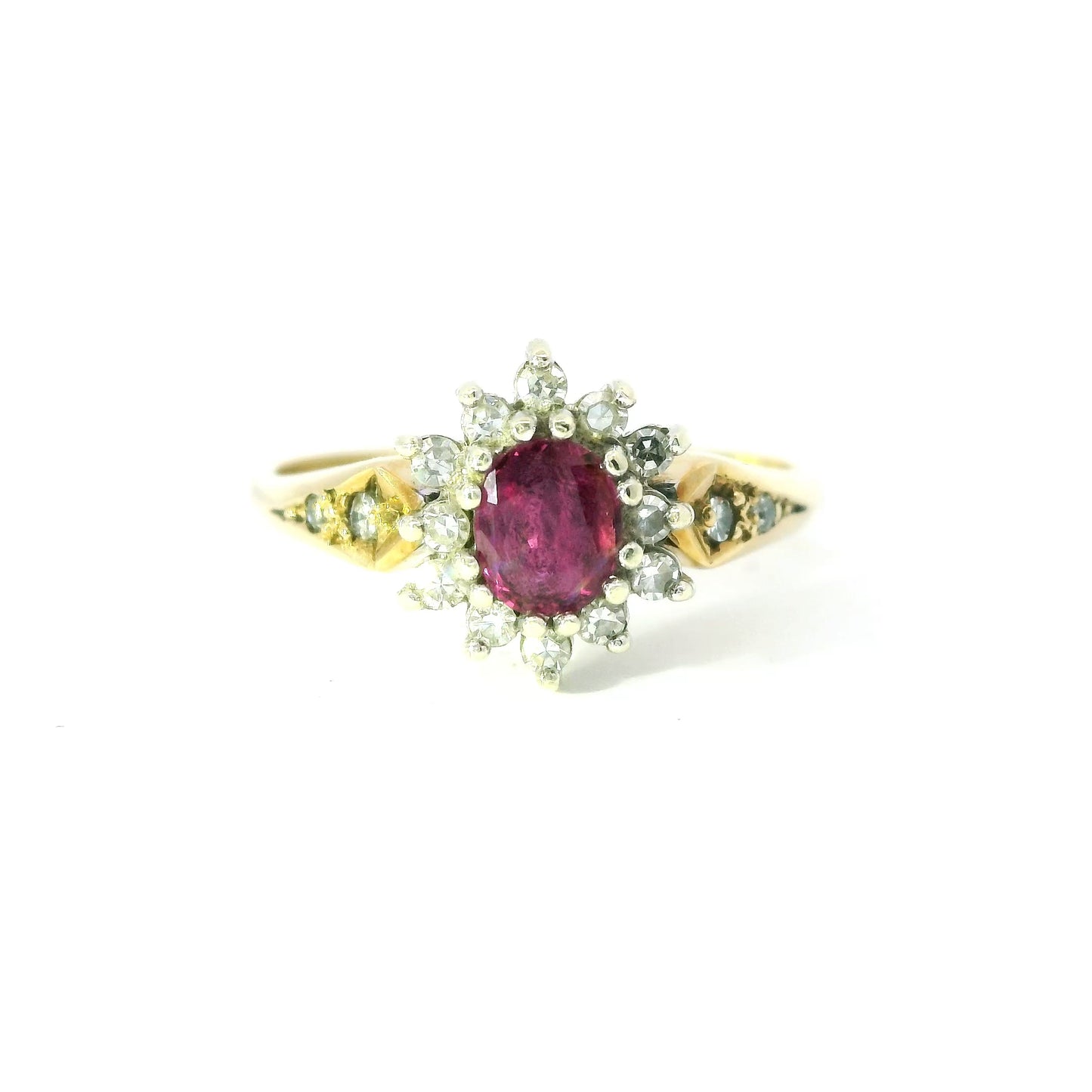 9ct Ring with Ruby and Diamonds