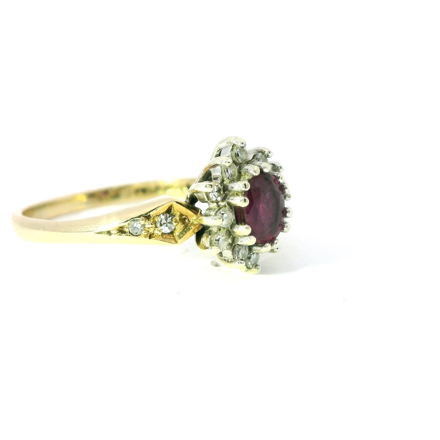 9ct Ring with Ruby and Diamonds