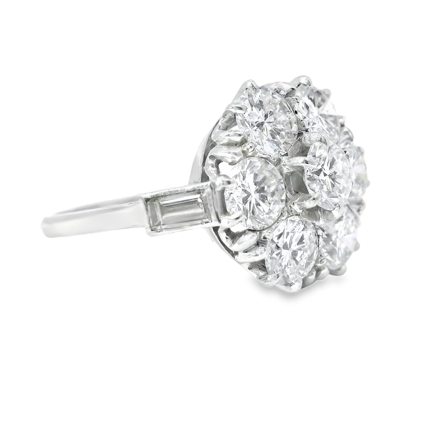 Platinum Early 19th Century Ring with Old Mine Cut Diamonds