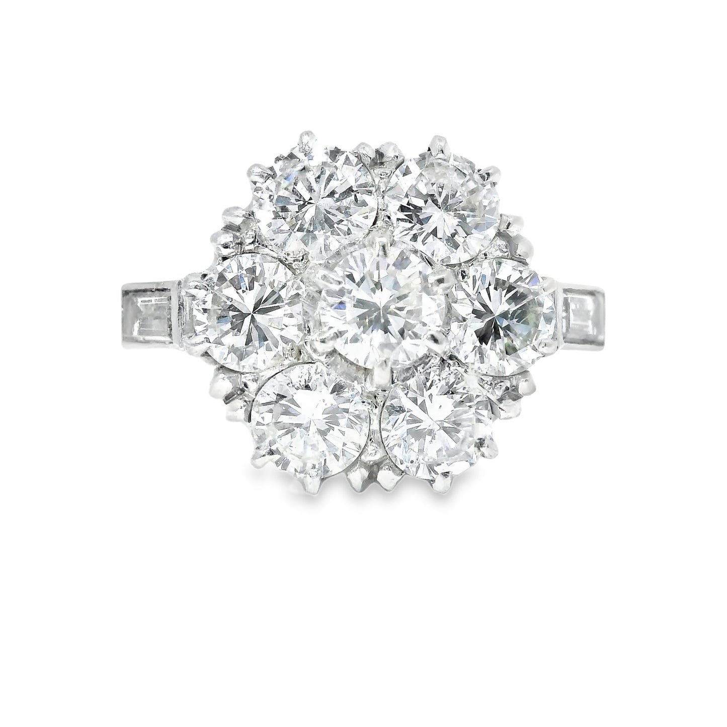 Platinum Early 19th Century Ring with Old Mine Cut Diamonds