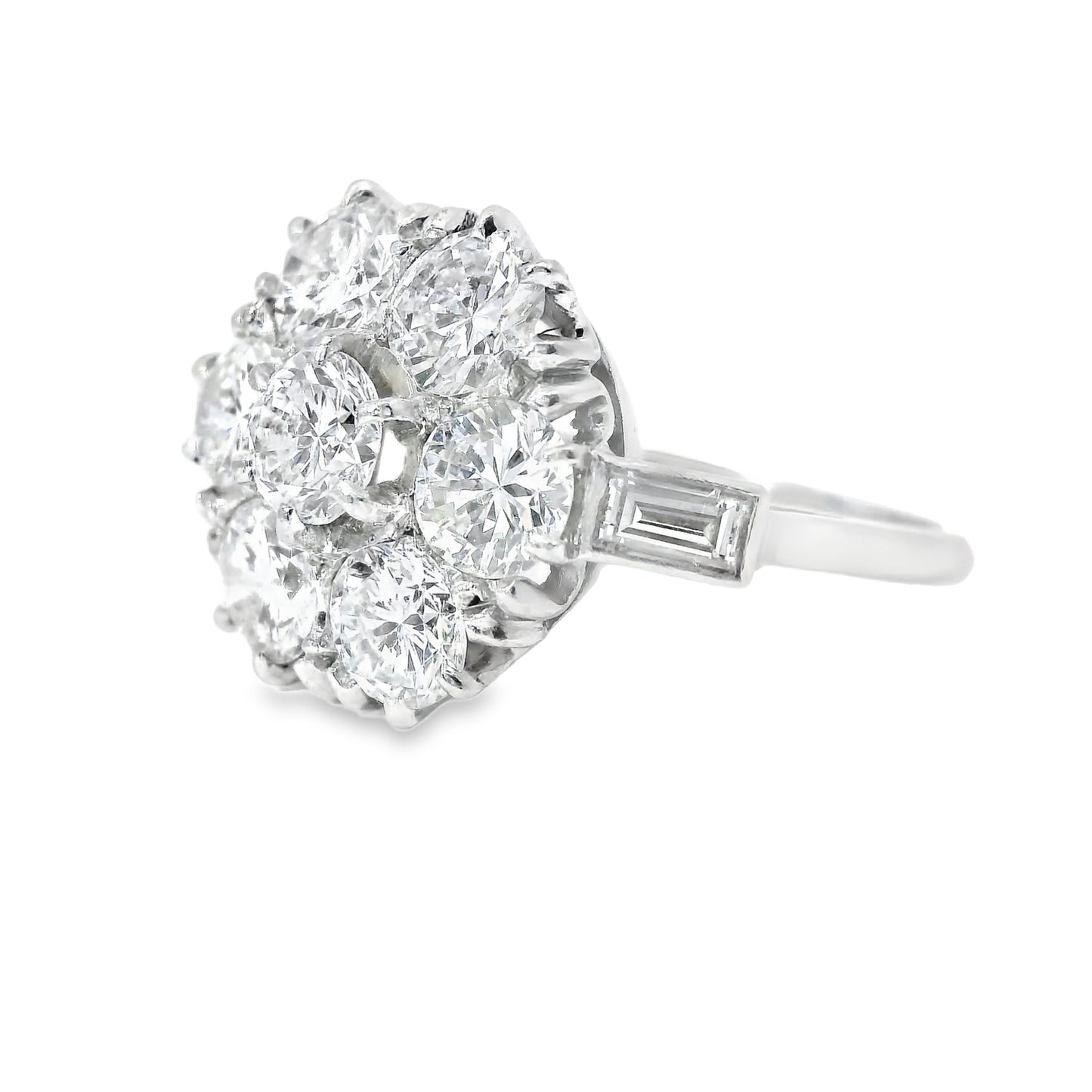 Platinum Early 19th Century Ring with Old Mine Cut Diamonds