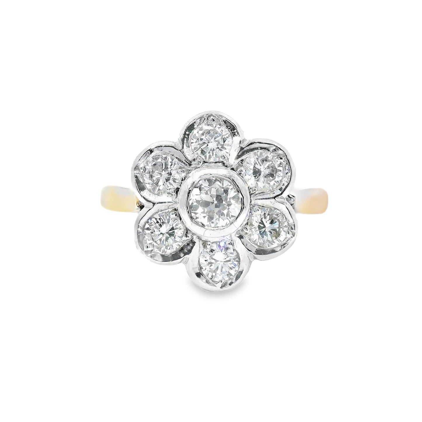 18ct Gold Daisy Ring with Diamonds
