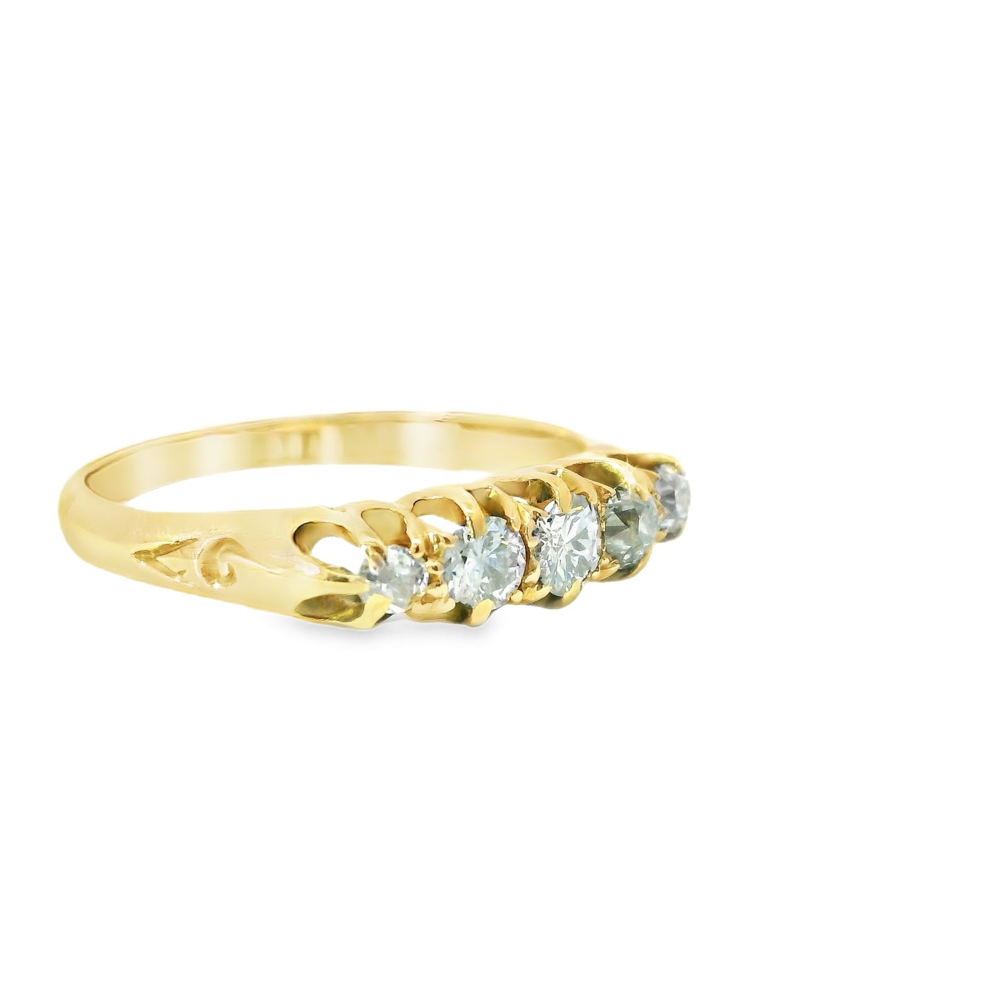 18ct Gold Old Mine Cut Diamonds Edwardian Ring