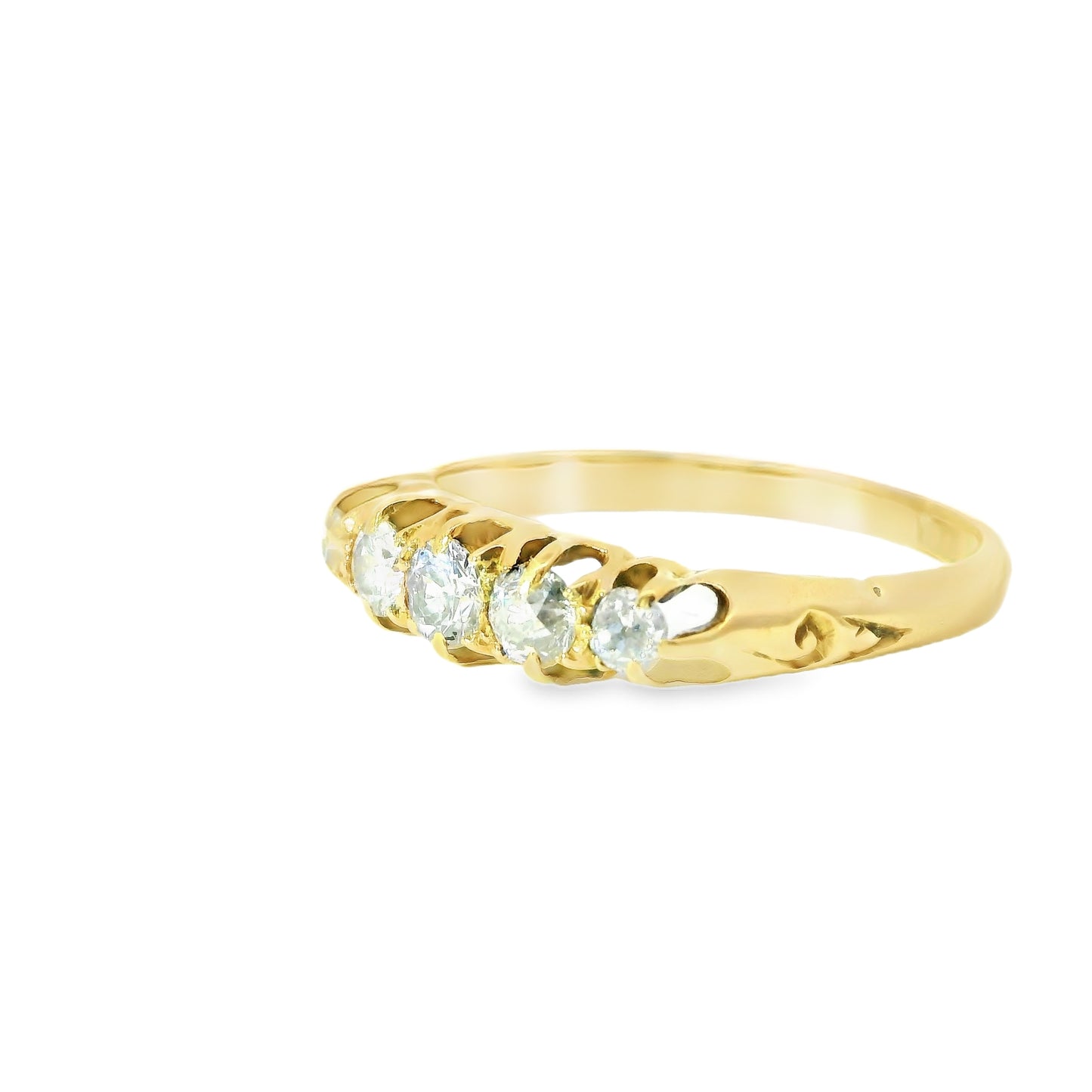 18ct Gold Old Mine Cut Diamonds Edwardian Ring
