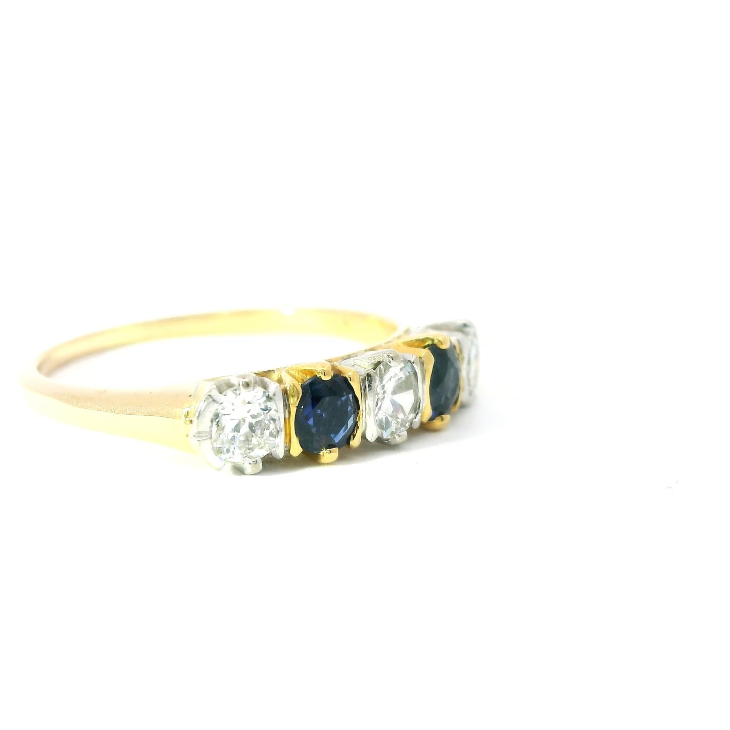 18ct Half Eternity Ring with Diamonds and Sapphires
