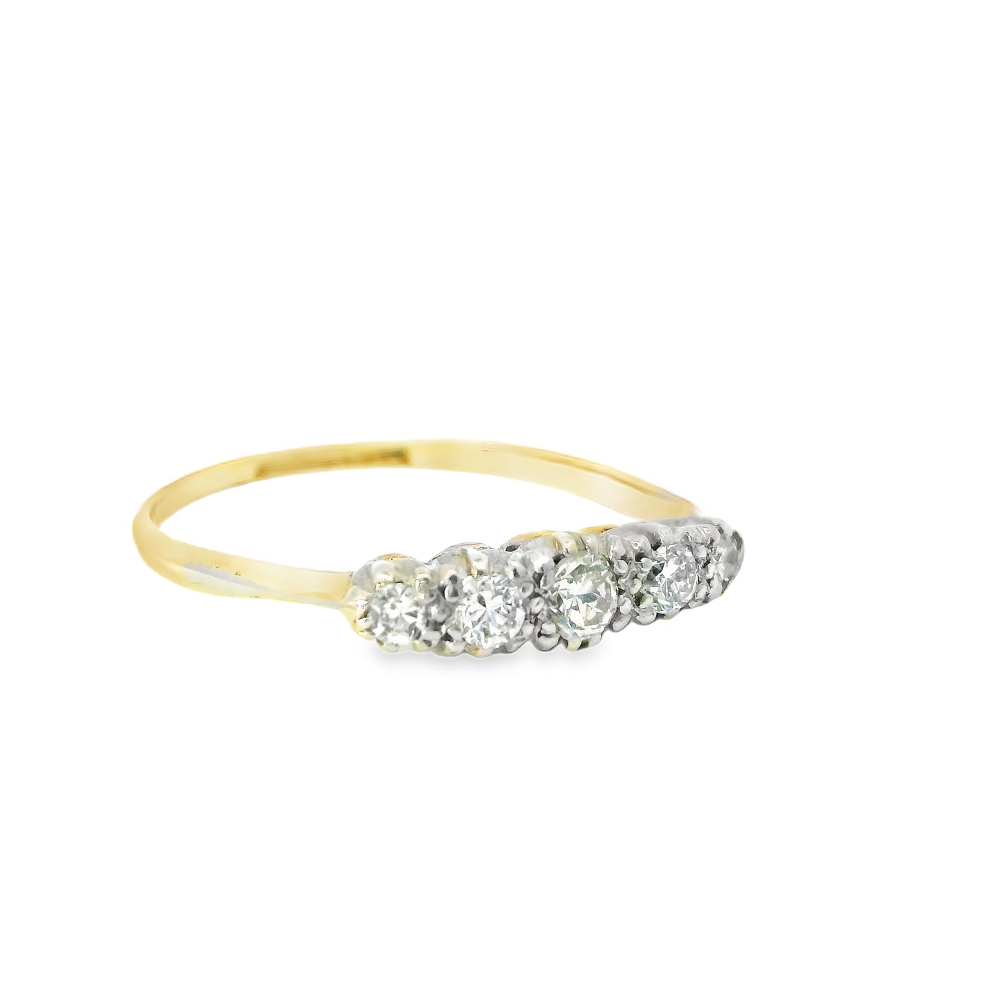18ct Gold and Platinum Antique Ring with Diamonds