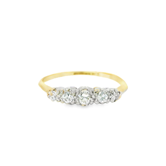 18ct Gold and Platinum Antique Ring with Diamonds