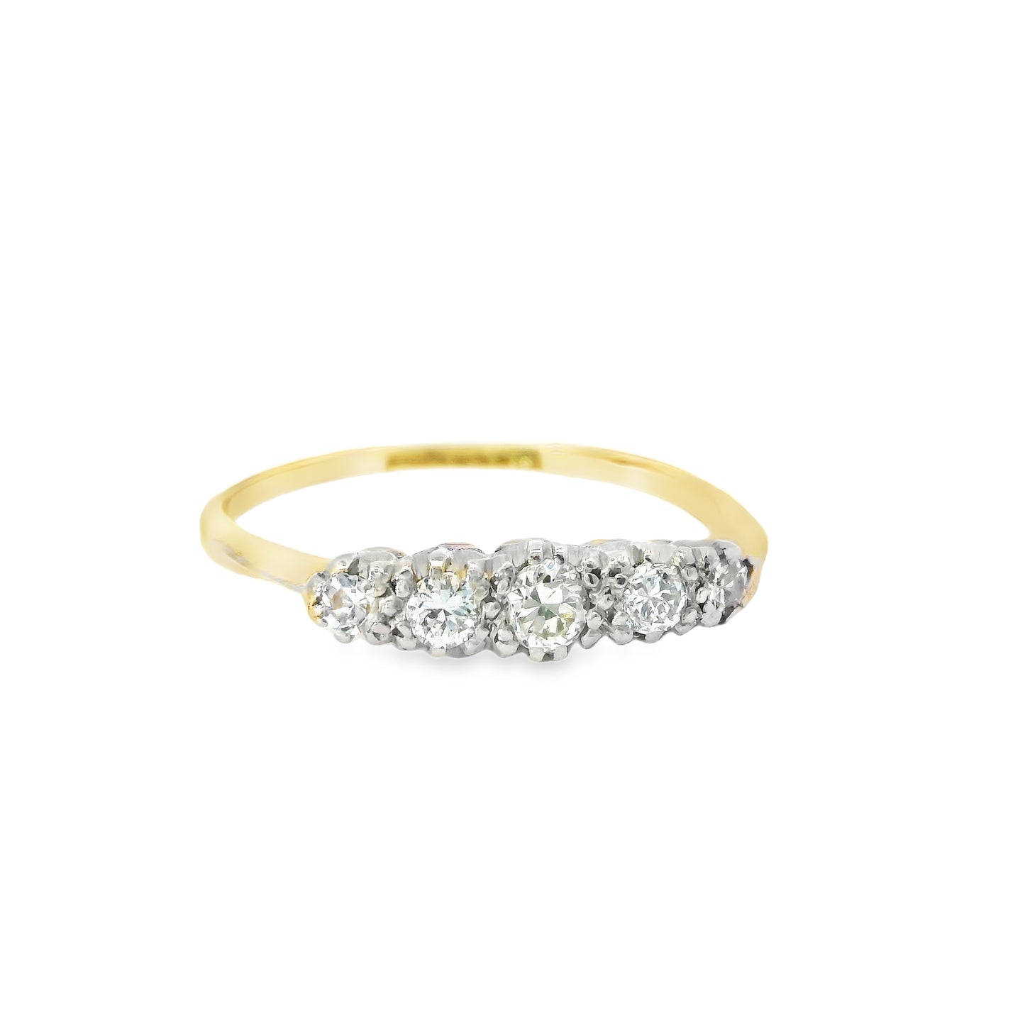 18ct Gold and Platinum Antique Ring with Diamonds