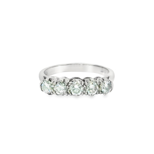Platinum Half Eternity Ring with Diamonds
