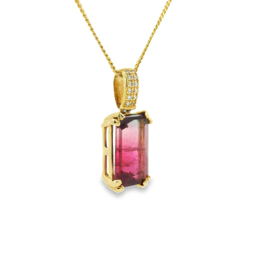 18ct Gold Pendant with Pink Tourmaline