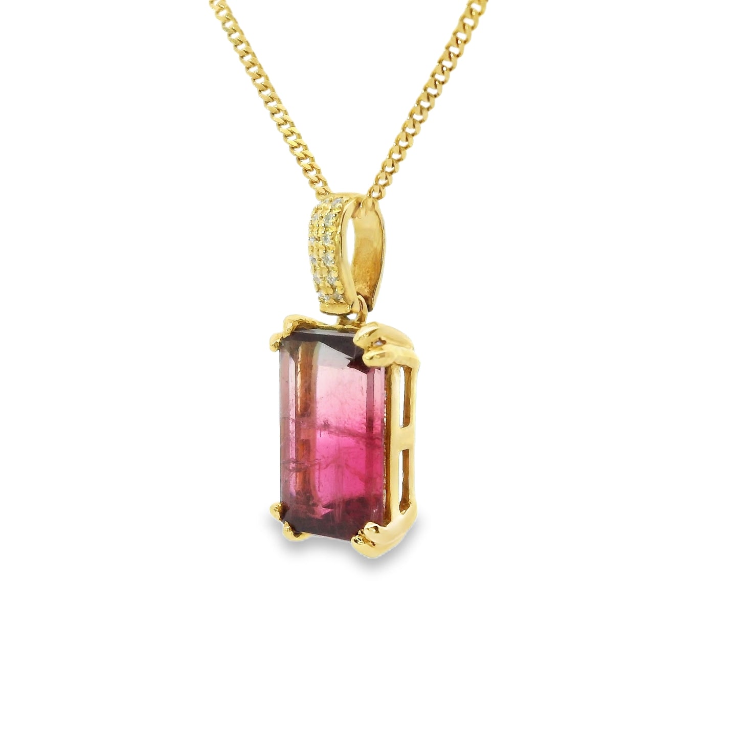 18ct Gold Pendant with Pink Tourmaline