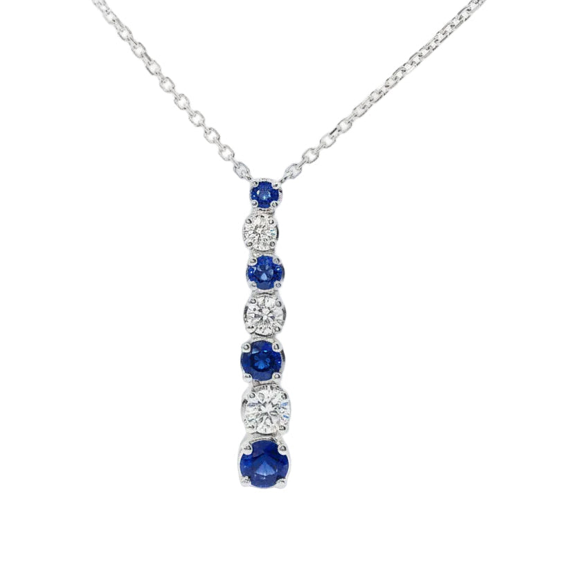 9ct White Gold Sapphires and Diamonds