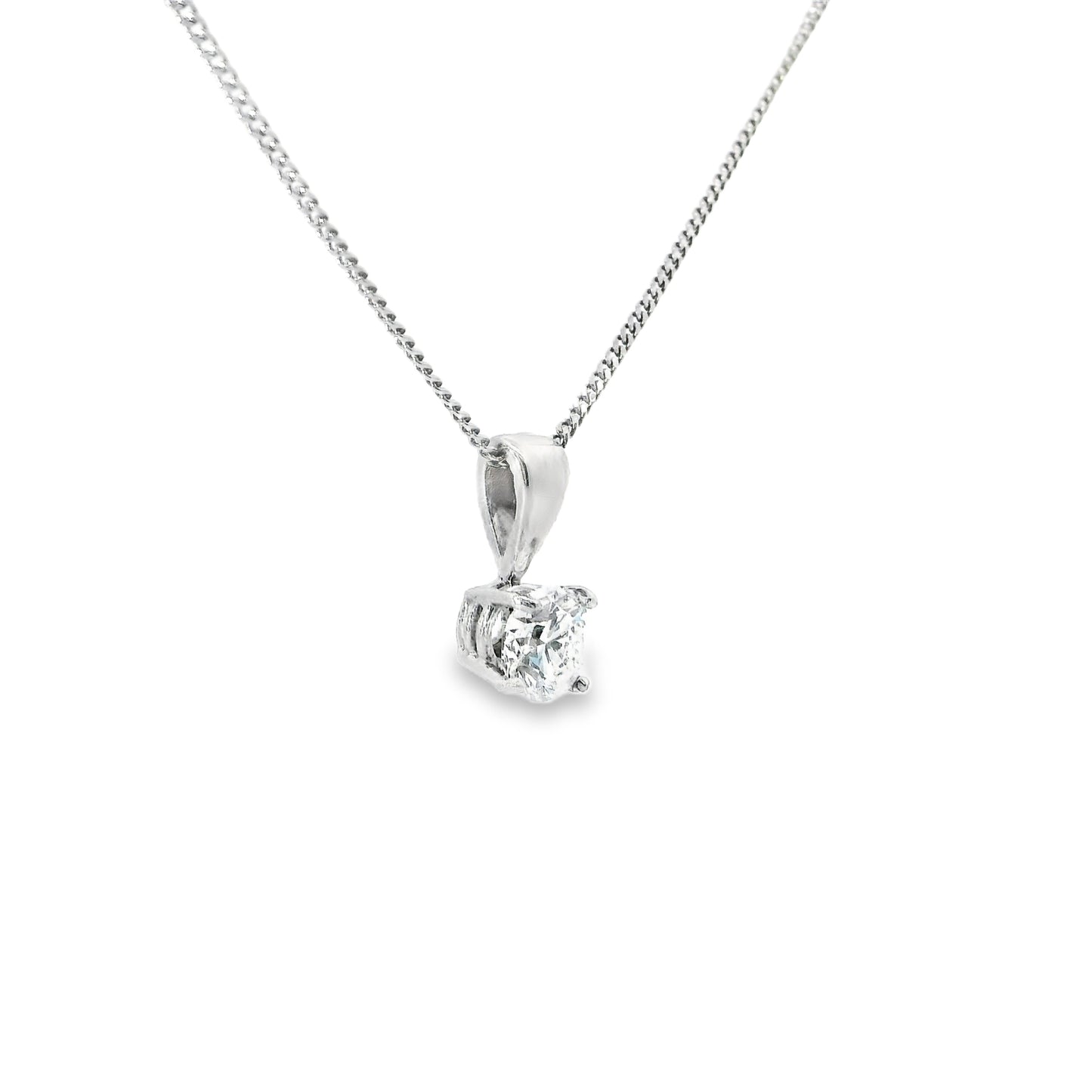 18ct White Gold Solitaire Pendant
