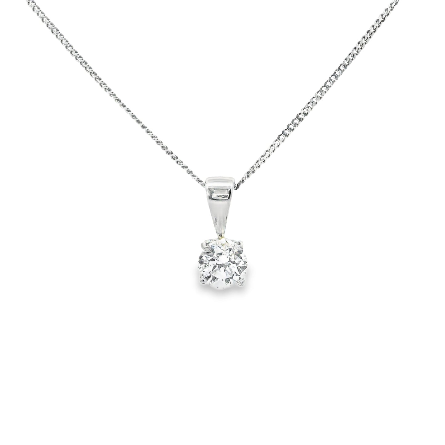 18ct White Gold Solitaire Pendant