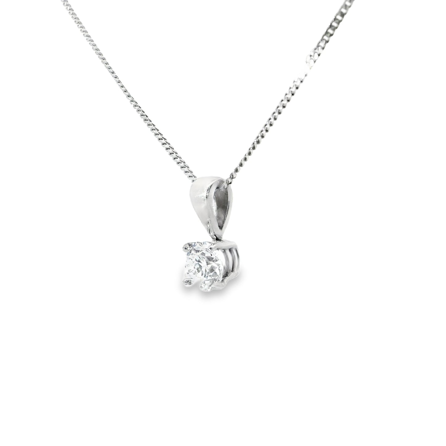 18ct White Gold Solitaire Pendant