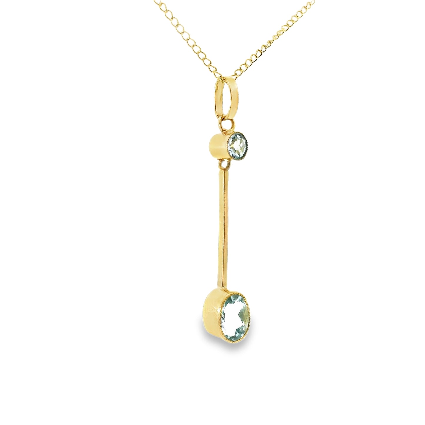 9ct Gold Pendant with Aquamarine