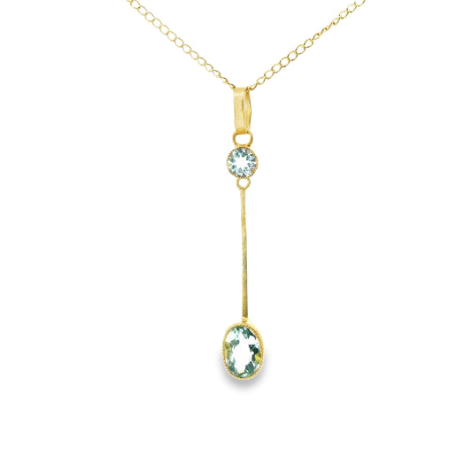 9ct Gold Pendant with Aquamarine