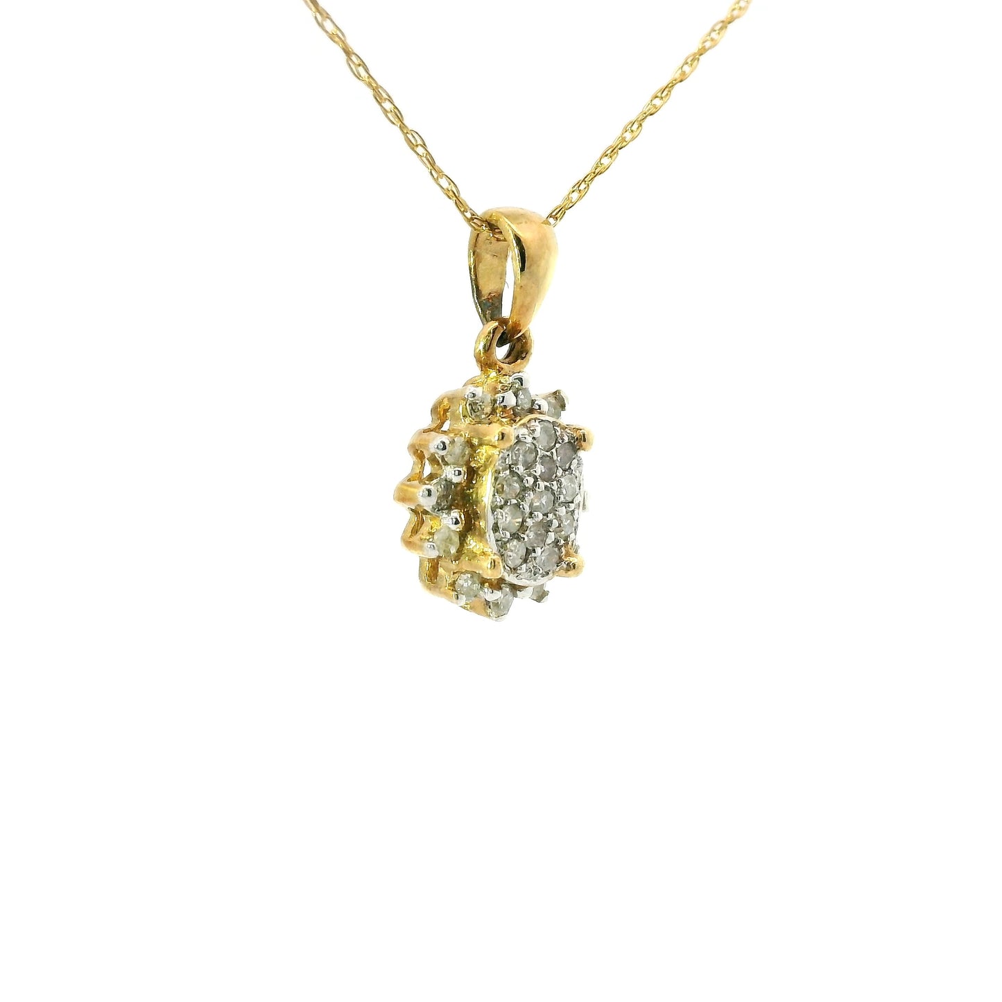 9ct Gold Pendant with Diamonds