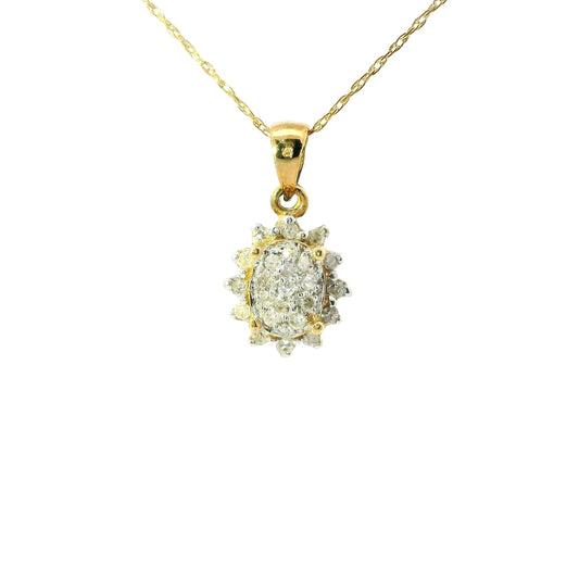 9ct Gold Pendant with Diamonds