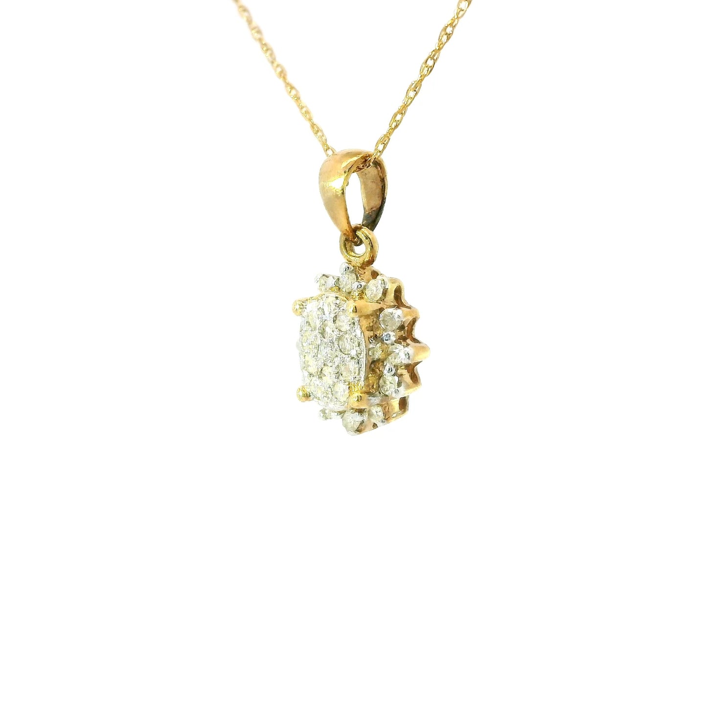 9ct Gold Pendant with Diamonds