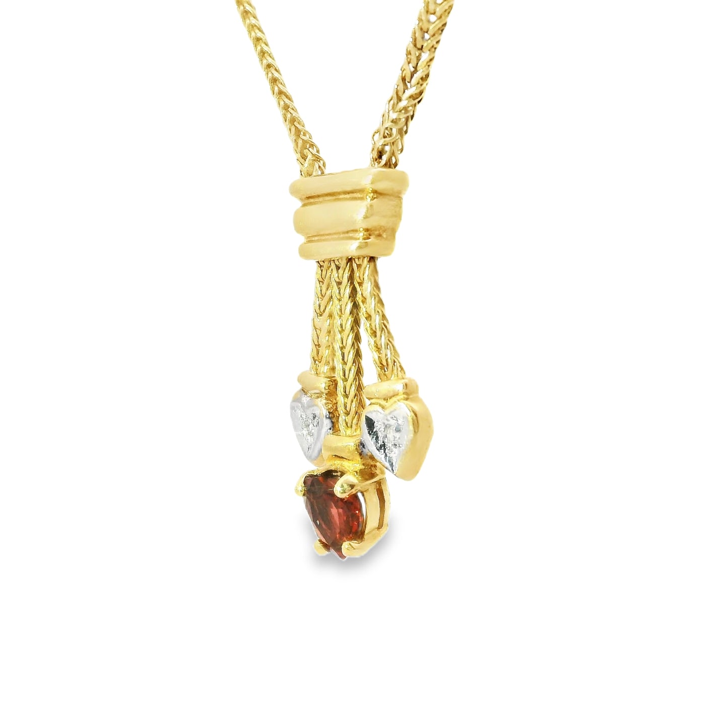 9ct Gold Pendant with Garnet and Diamonds