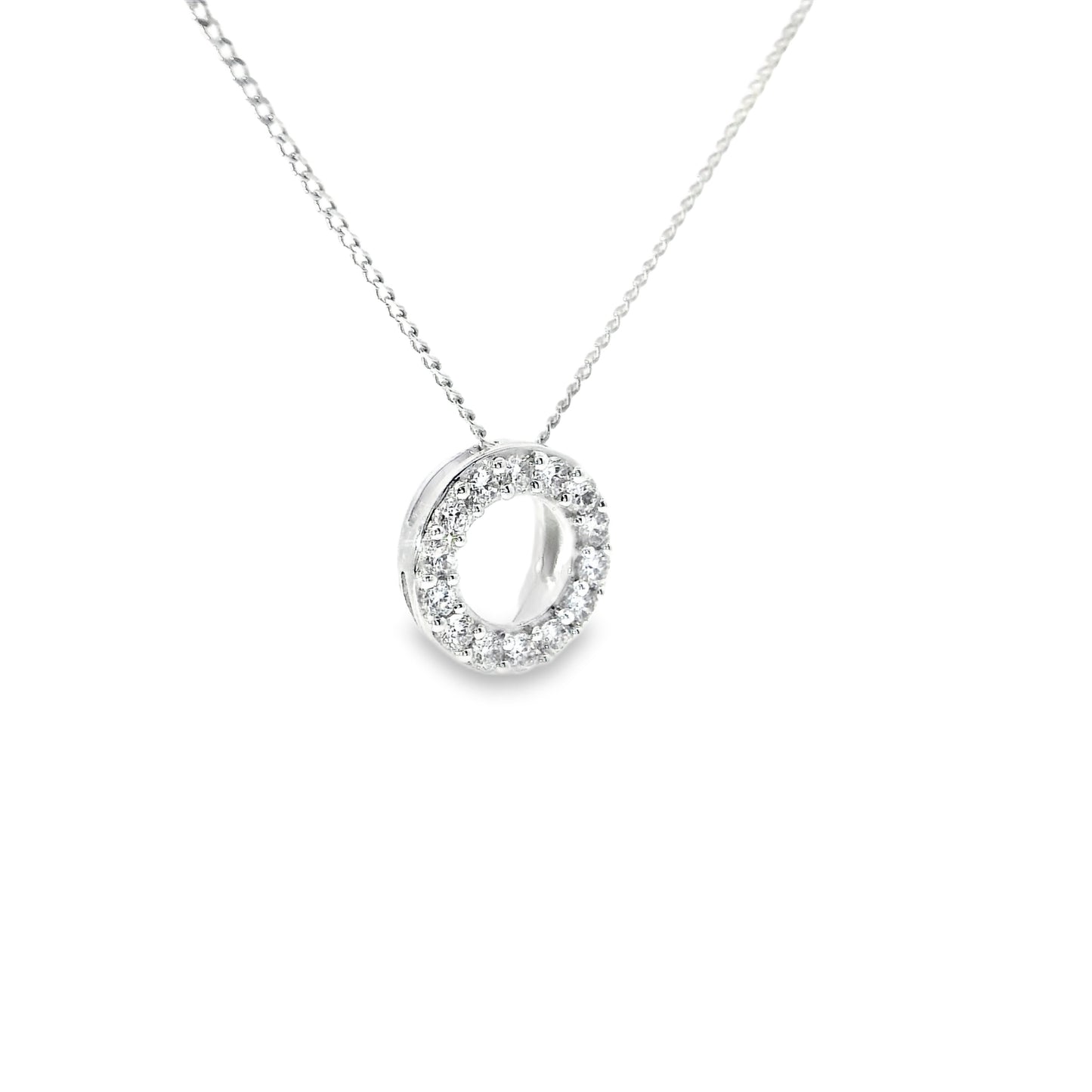 9ct White Gold Pendant with Diamonds