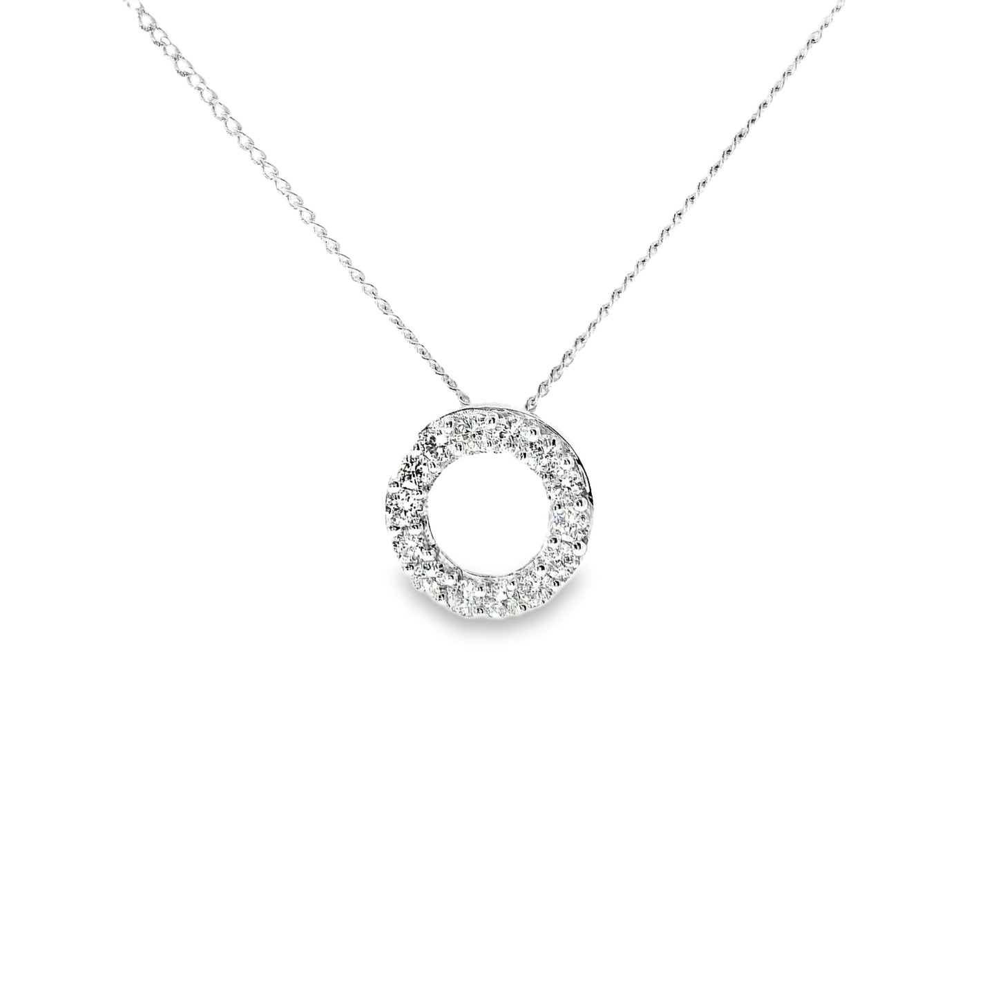 9ct White Gold Pendant with Diamonds