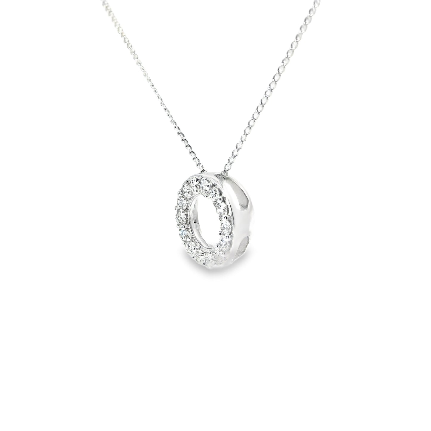 9ct White Gold Pendant with Diamonds