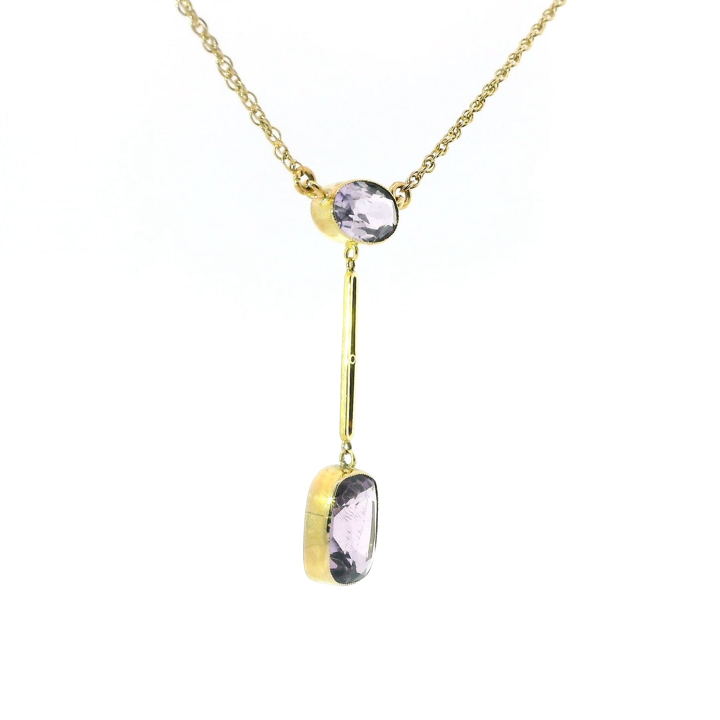 9ct Art Nouveau Pendant with Amethyst