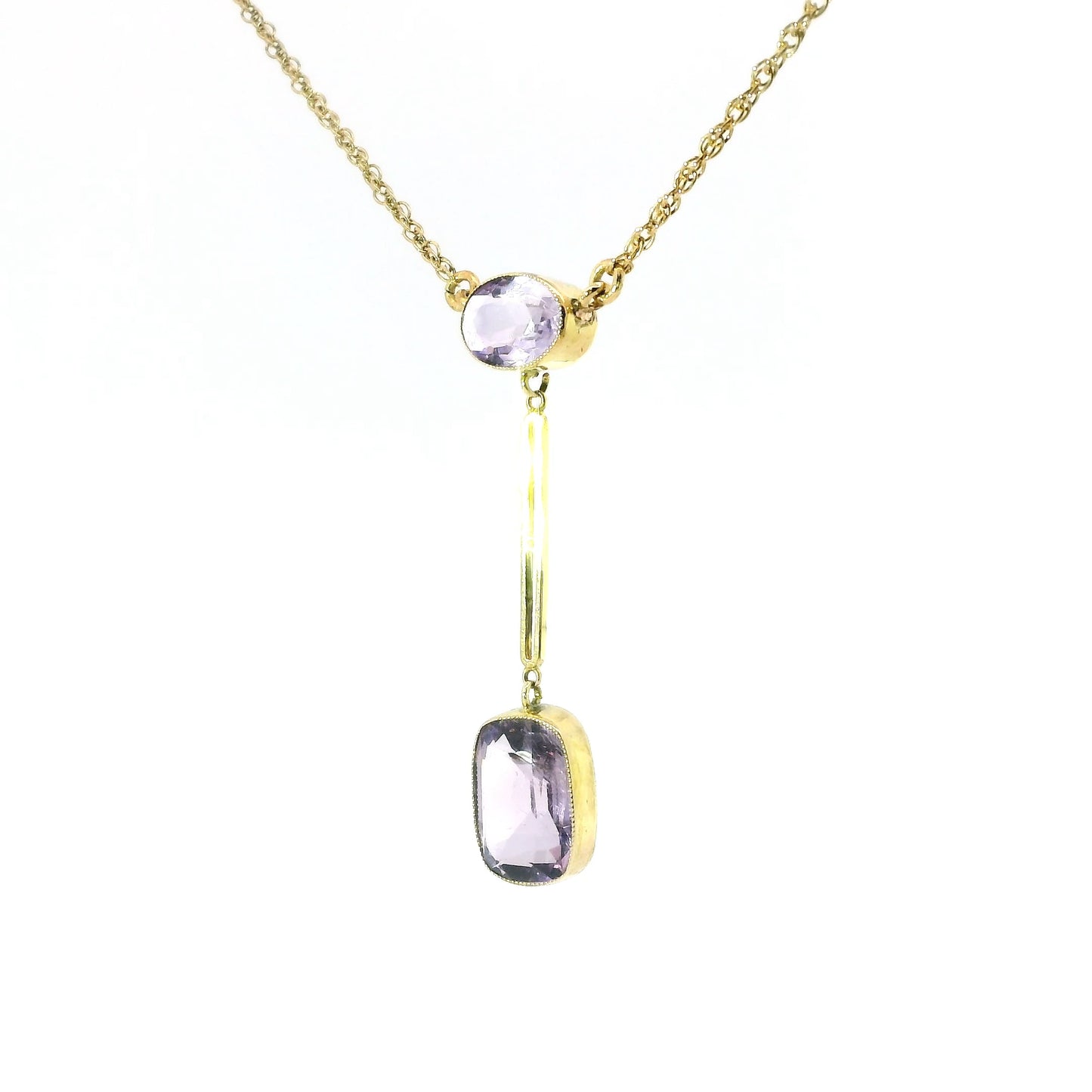 9ct Art Nouveau Pendant with Amethyst